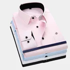 Dudalinas Мужская рубашка с длинным рукавом приталенная Стильная однотонная деловая повседневная классическая рубашка мужская брендовая мужская одежда
