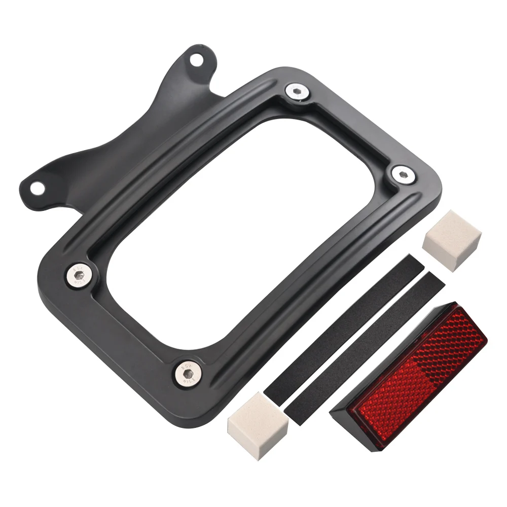 

Motorcycle Laydown Curved License Bracket Holder Kit Rear License Plate Frame Black For Harley Touring Street Road Glide FLH