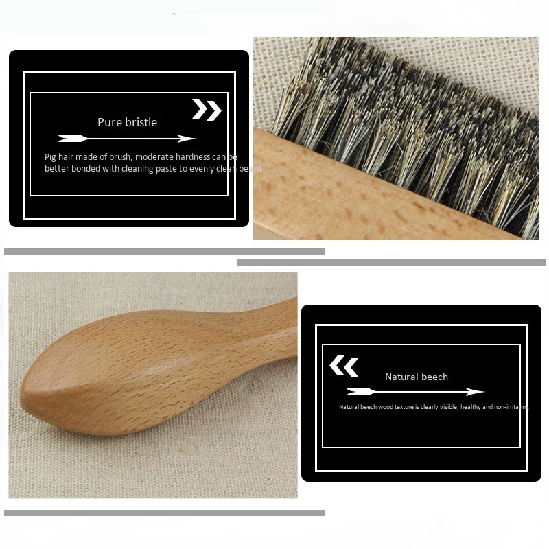 2 шт. натуральная щетина кабана щетка для бороды мужчин бамбуковая Массажная