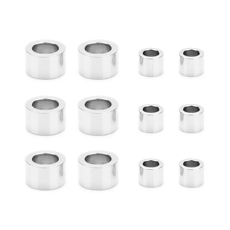

20pcs/lot Stainless Steel Short Tube Spacer Bead with 3.2mm Big Hole for DIY European Jewelry Making Accessories Supplier