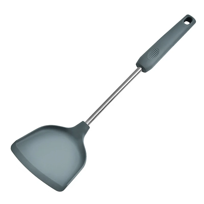 

justdolife Kitchen Utensil Silicone Non-Stick Easy to Use Cooking Frying Spatula Soup Ladle for Cooking Kitchen Tools