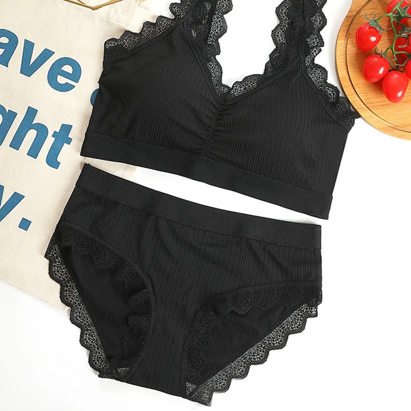 

Lace Sexy Beauty Back Sports Underwear Sets Ice Silk Solid Color Wide Shoulder Strap Sports Woman Tube Top Clothes New Arrivals