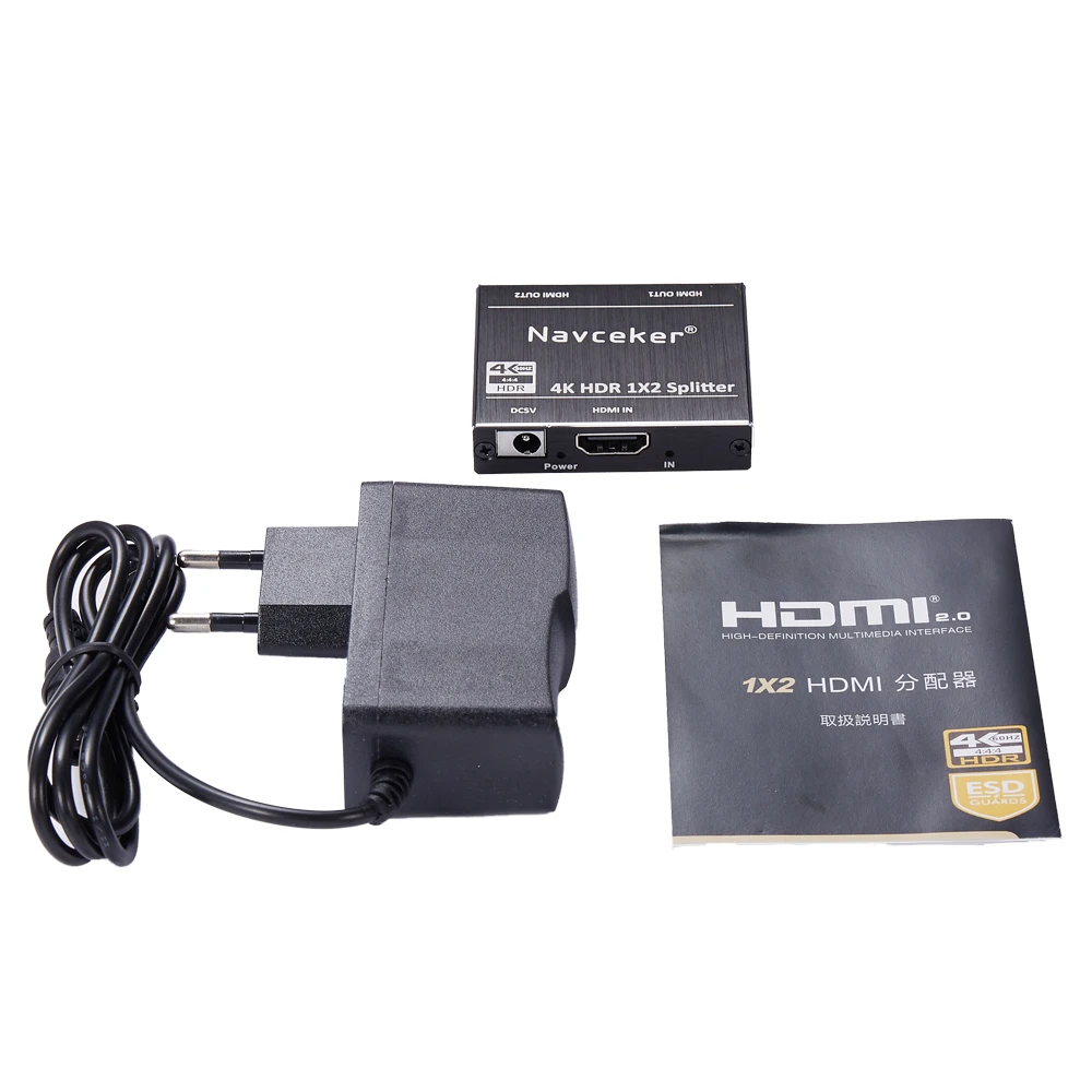 2020 ZY HS20B UHD HDMI 2 0 разветвитель 1x2 4K 60Hz HDCP 1 в выход для PS4 XBox проектор|Кабели HDMI| |