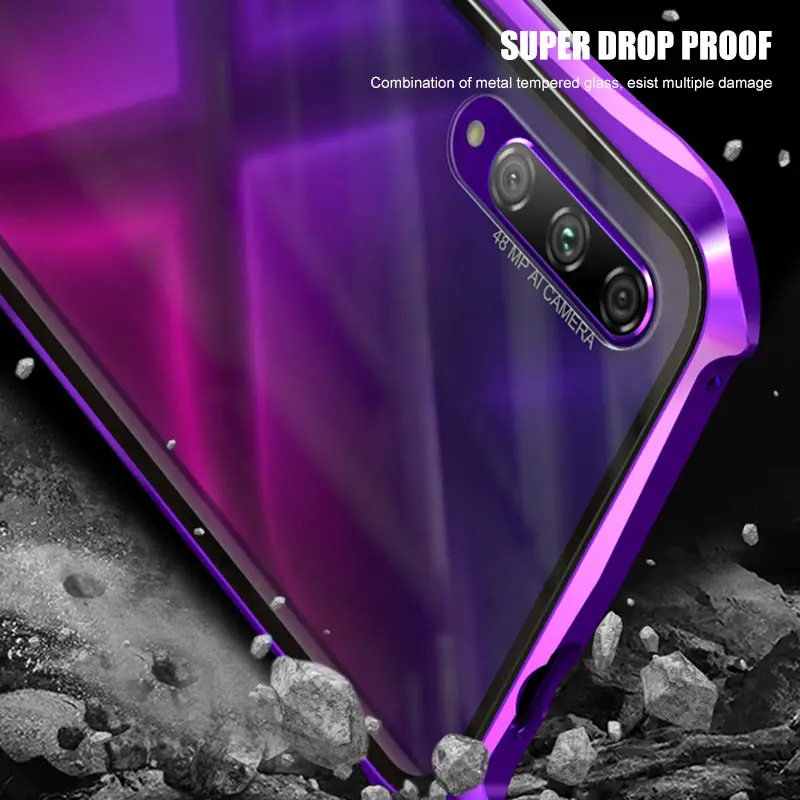 SHELLBOX Original Magnetic Case for Huawei HONOR 9X Pro Full Front+Back 9H Glass Tempered Film For Honor fundas |