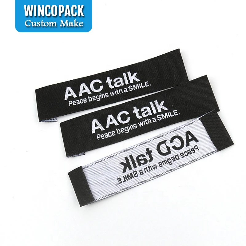 

Soft Satin Care Labels Screen Printed Damask Fabric Label For Clothing WL096