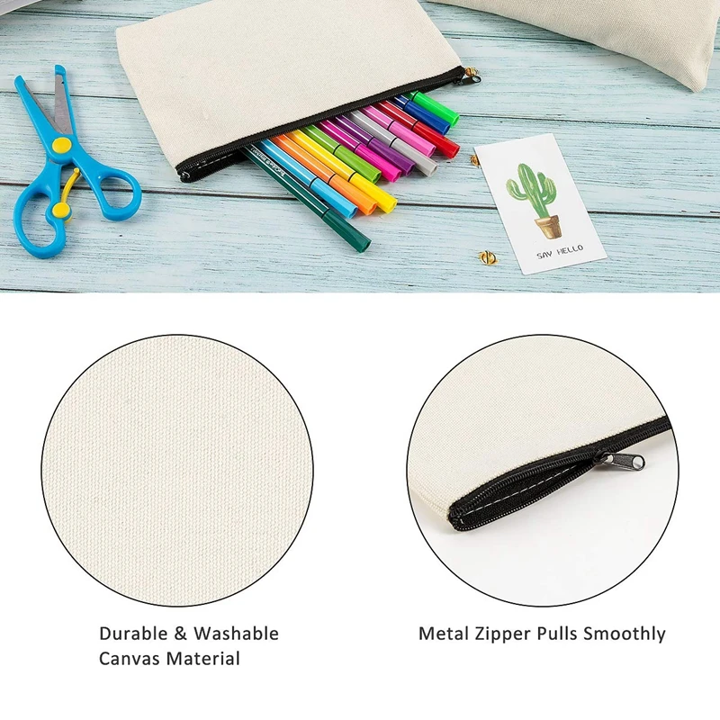 Набор из 12 парусиновые сумки с застежкой-молнией пустой DIY ремесло для