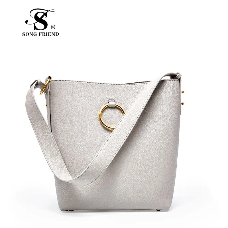 Женская сумка мешок из воловьей кожи с текстурой личи|Сумки ручками| |