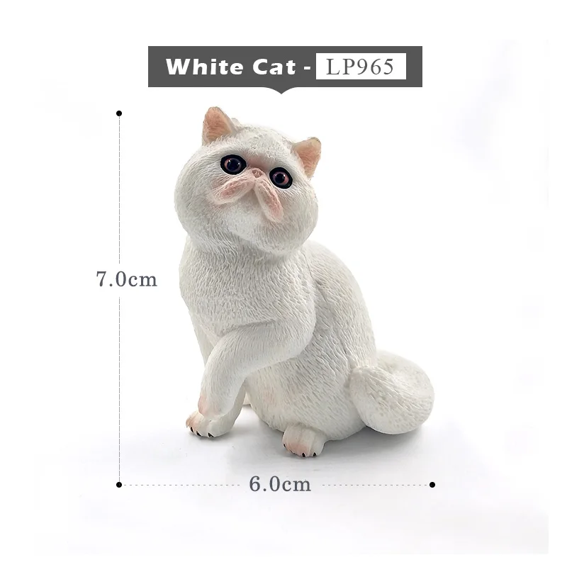 White Cat Имитация белки, слона, попугая, Wombat, фигурка животного, домашний декор, миниатюрное украшение для сада в виде Феи, аксессуары, фигурка - Цвет: White Cat