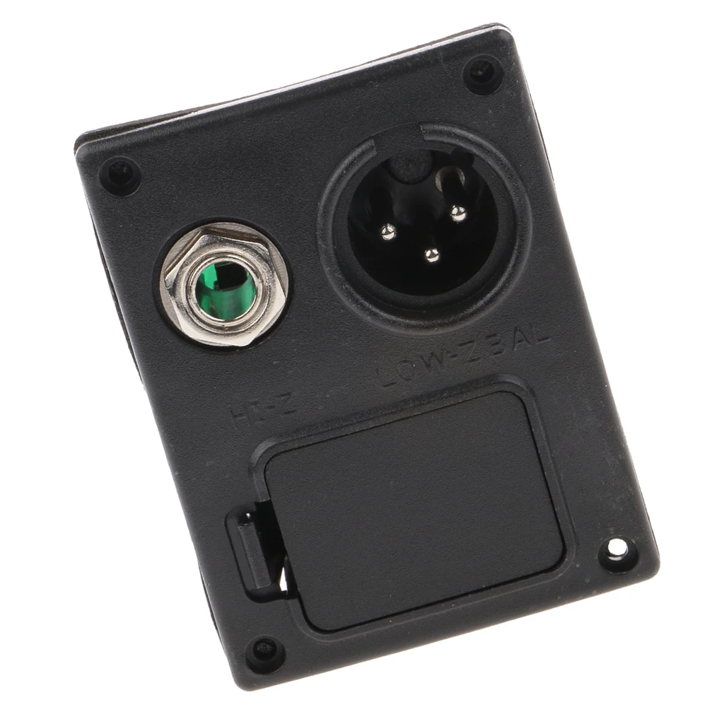 

Acoustic Guitar Equalizer Flat mounting 9v EQ Battery Box 4 Pin Any Guitars Case Cover Black for Active Pickup Guitar & Bass