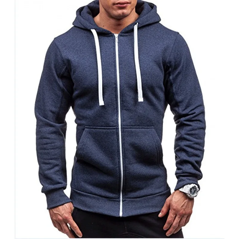 

Fashion New Hoodies Zipper Hooded Solid Mens Coat Casual Sport Cardigan for Men