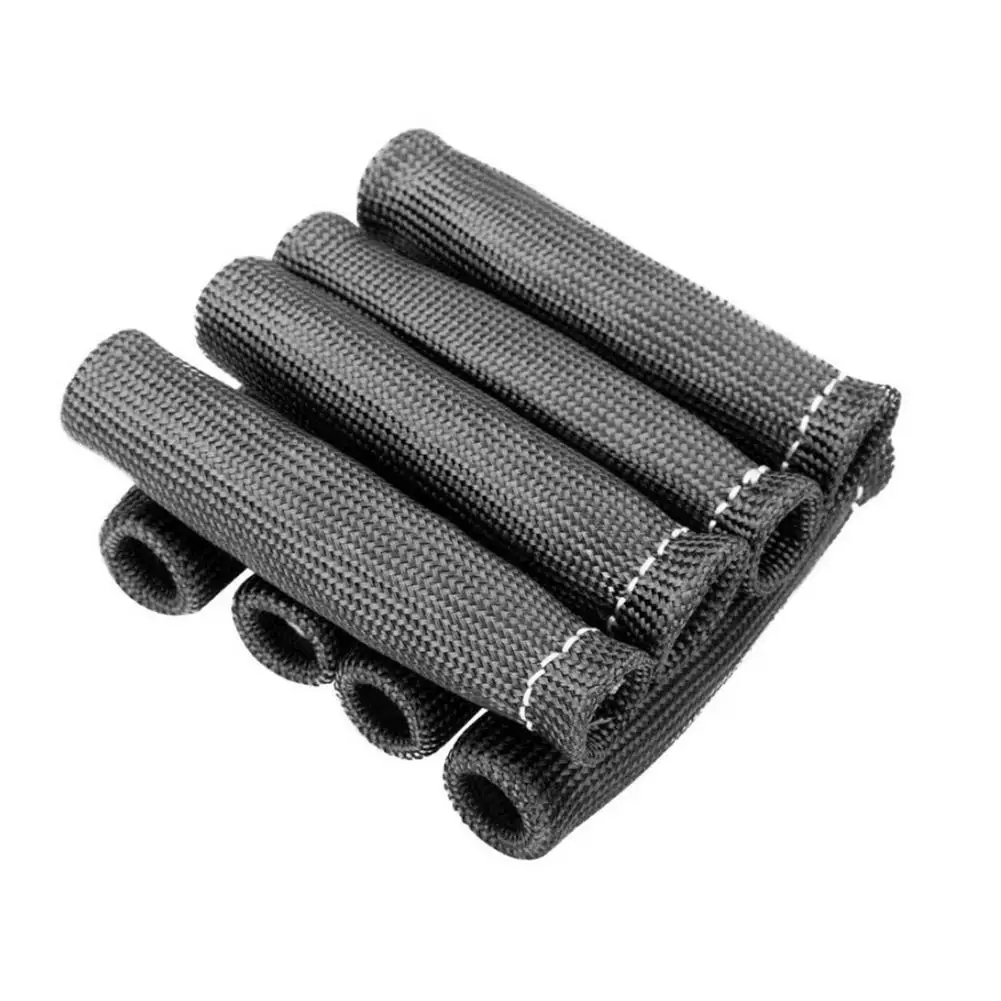 

8Pcs Heat Shield Protector Sleeve - Universal 1200 Degree Spark Plug Wire Boots Spark Plug Protector Case For Car Truck Black