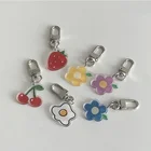 Милый брелок для ключей в Корейском стиле Ins, брелок для ключей с фруктами, цветами, яйцами, школьный рюкзак для девочек Airpods, милый креативный декоративный кулон