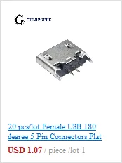 30 шт./партия основа край 5 Pin Тип B SMT Micro USB разъем Плоский порт Джек хвост штепсельная Вилка терминалы для samsung huawei