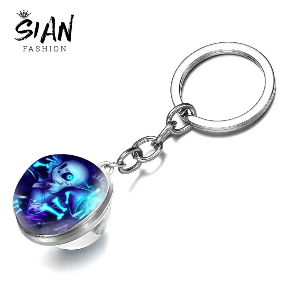 Азиатских классический мультфильм Undertale брелок двухстороннем стеклянном