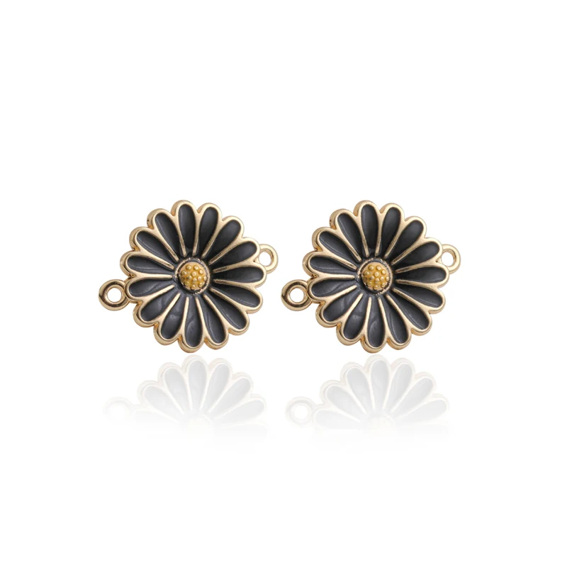 

10pcs/Lot Small Daisy Drip Oil Alloy Charms Multicolor Sun Flower Enamel Pendant For DIY Earrings Bracelet Necklace Accessories