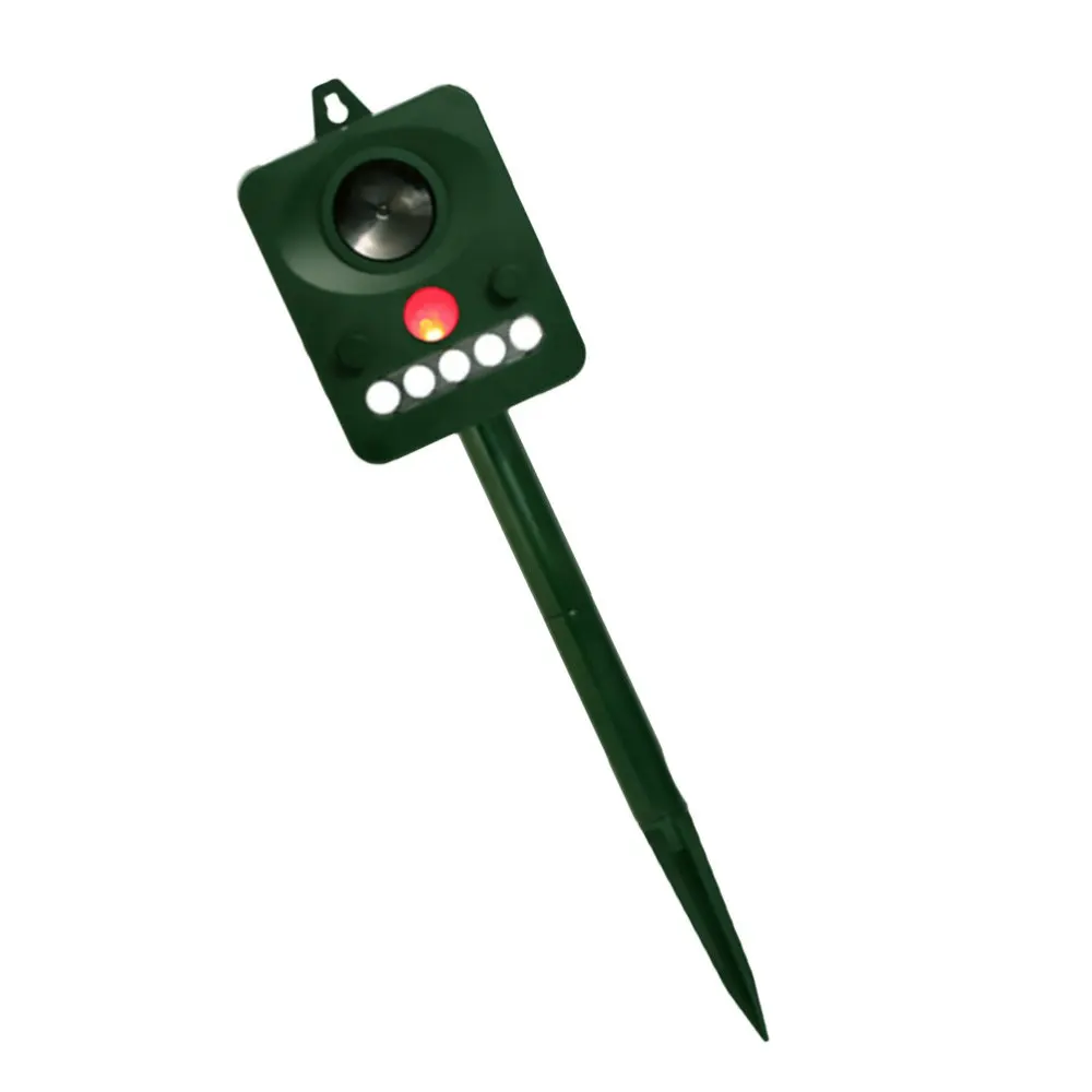 

Ultrasonic Animal Repellent Solar Powered Birds Repeller with White Light Waterproof with PIR Sensor for Repelling
