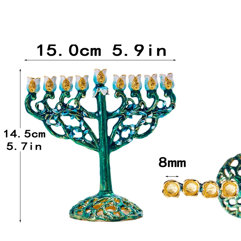 H& D 5 стилей Иудейская Менора Античная коллекция Hanukkah Menorah Статуэтка ручная роспись подсвечник держатель для дома вечерние украшения подарок