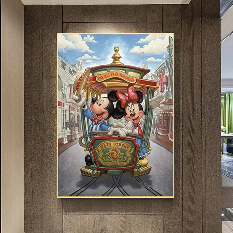 

Disney 5D DIY Diamond Painting Donald Duck Mural Mickey Mouse Full Drill Diamond Embroidery Cross Stitch Kits Home Decoration