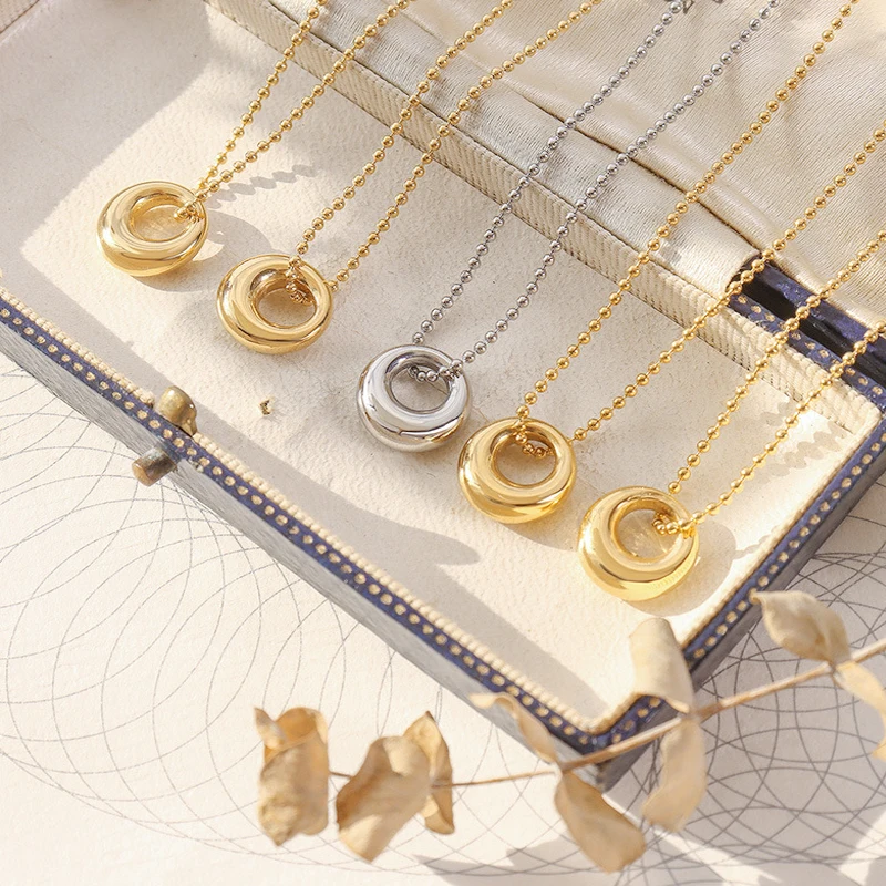 

Amaiyllis 18K золото минималистская Мода овальная цепочка подвеска ожерелье светильник роскошное ожерелье Mobius ювелирные аксессуары