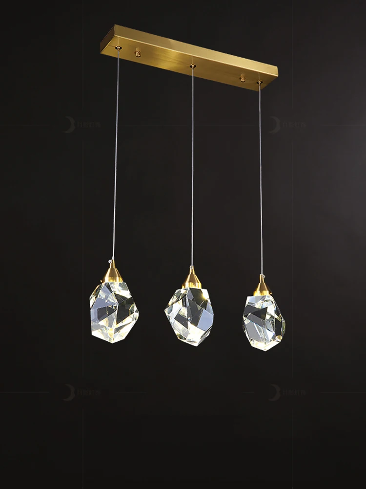 

MOONSHADOW Pendant Lights Bedroom Led Full Brass Crystal Nordic Lamp Luminaire Suspension Decoration Salon Hanging Lamp 220V