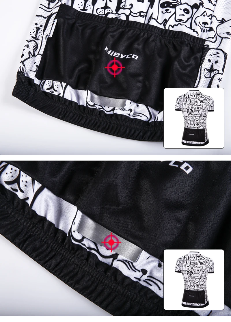 

Women White Cartoon Cat Dog Cycling Jersey Set Mountain Bike Uniforms Long Sleeve Cycling Wear Bicycle Clothing Cycling Clothing
