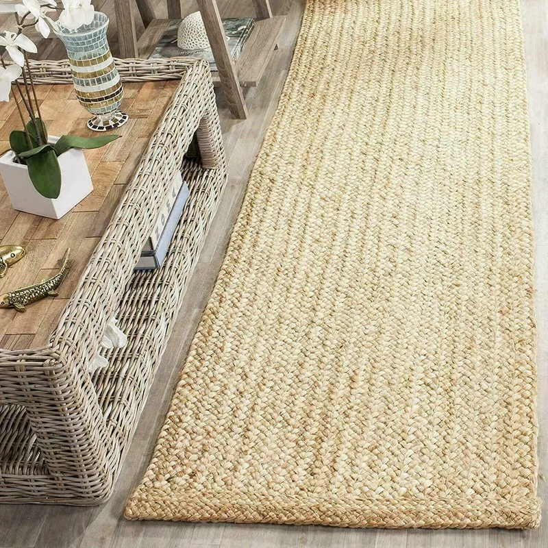 

Rug 100% Natural Jute Handmade Braided Style Reversible Modern Look Carpets for Bed Room Large