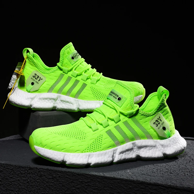 

Men's Running Shoes Casual Mesh Breathable Fluorescent Light Men's Shoes Comfortable Jogging Large Size Summer Sports Shoes
