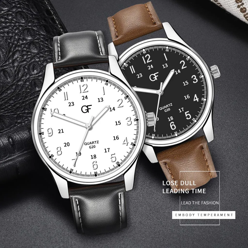 Роскошные мужские часы модные кожаные кварцевые наручные часы с большим циферблатом relojes повседневные часы из нержавеющей стали мужские часы relogio masc