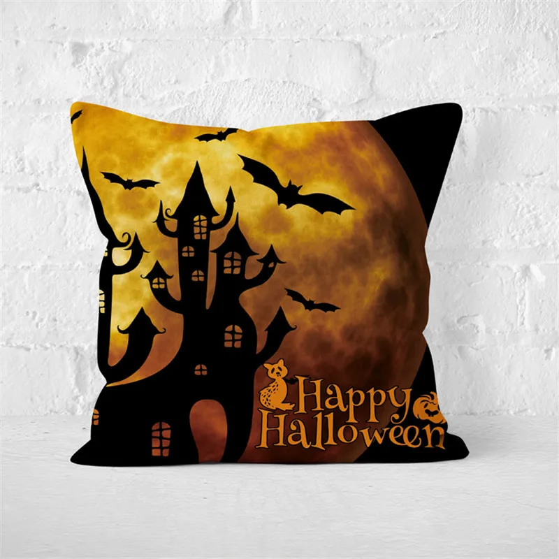 Хэллоуин ужас Тыква Подушка &quotДемон&quot крышка гостиной диван льняная