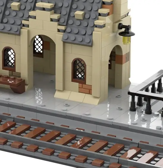 

Europe Train Station Streetview Model House Train track rest station Building Blocks Bricks DIY Educational Toys Kids Gift MOC