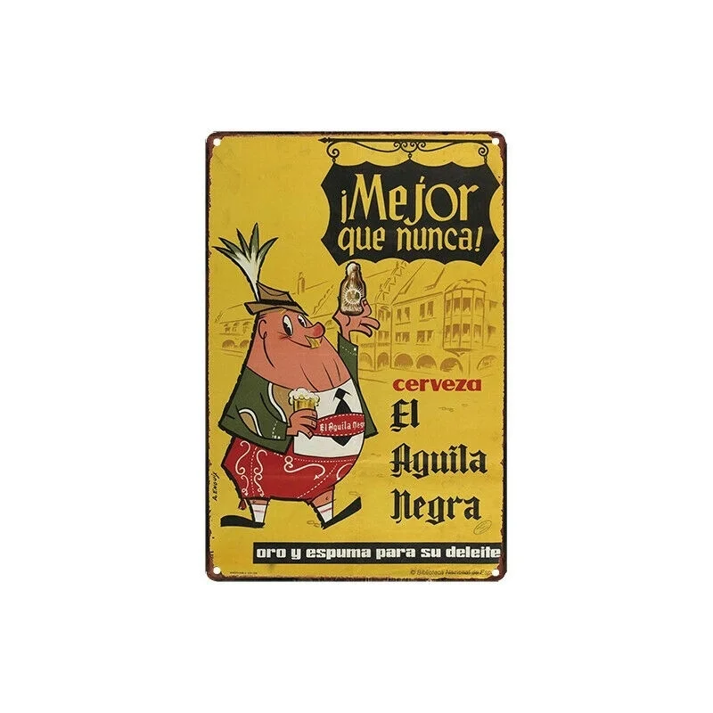 

Metal Tin Sign cerveza el aguila negra Decor Bar Pub Home Vintage Retro Poster(Visit Our Store, More Products!!!)