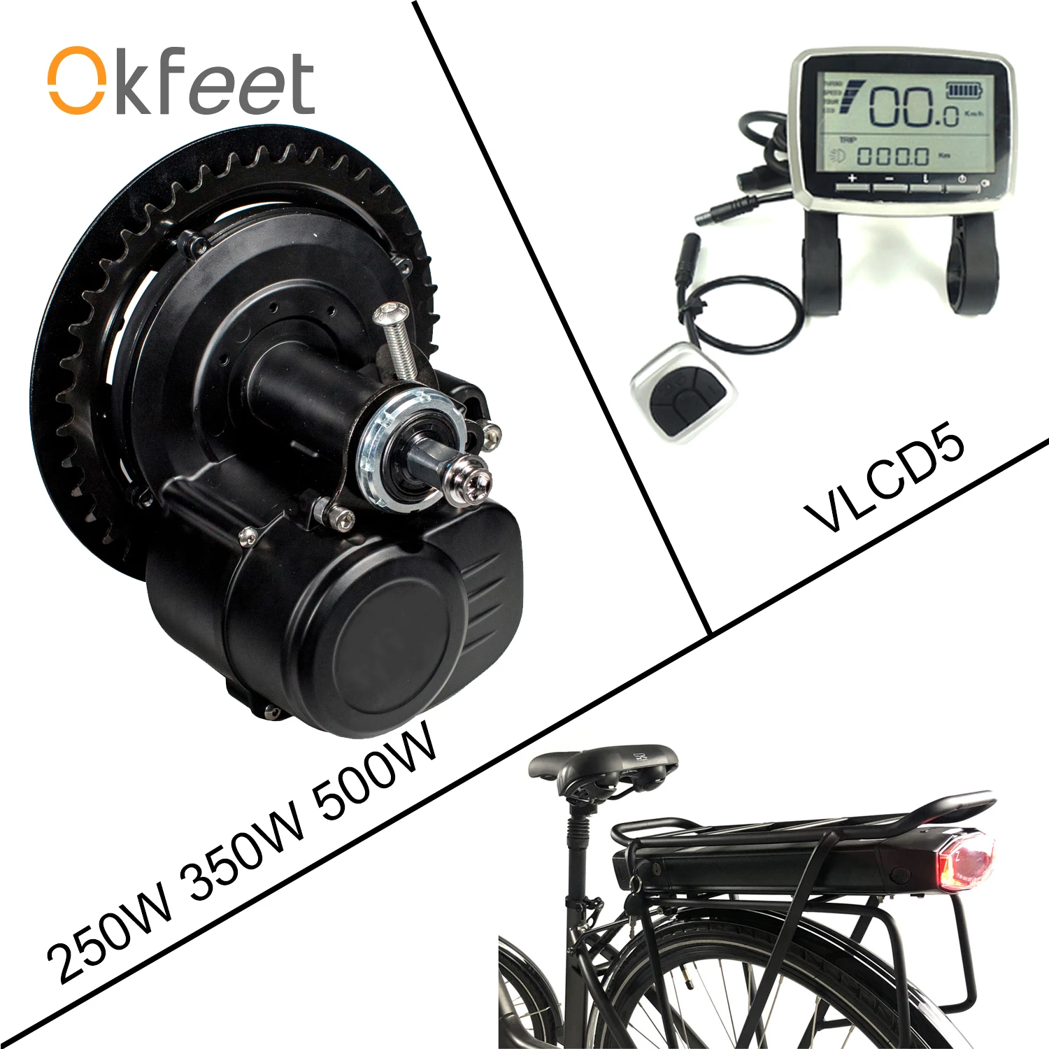 Tongsheng tsdz2 свет Средний привод мотор eBike Mid 36V 250W электрический велосипед