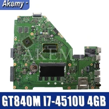Akemy X550LN Motherboard For Asus A550L R510L X550LN X550LD X550L Laptop Mainboard  Motherboard GT840M I7-4510/4500U 4GB