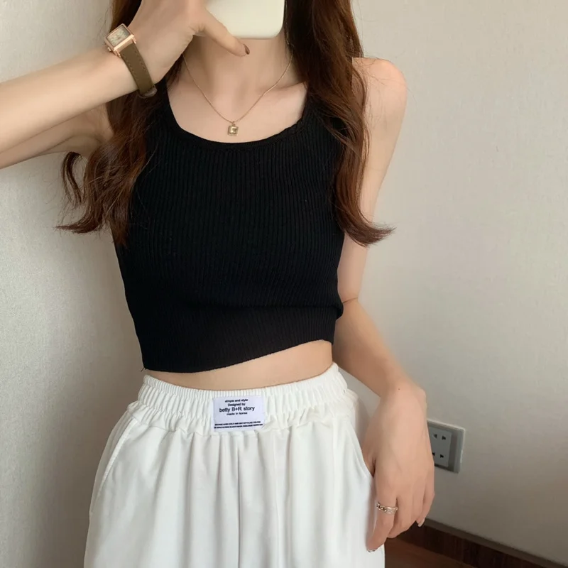 Женский трикотажный жилет на бретелях без бретелек | Женская одежда