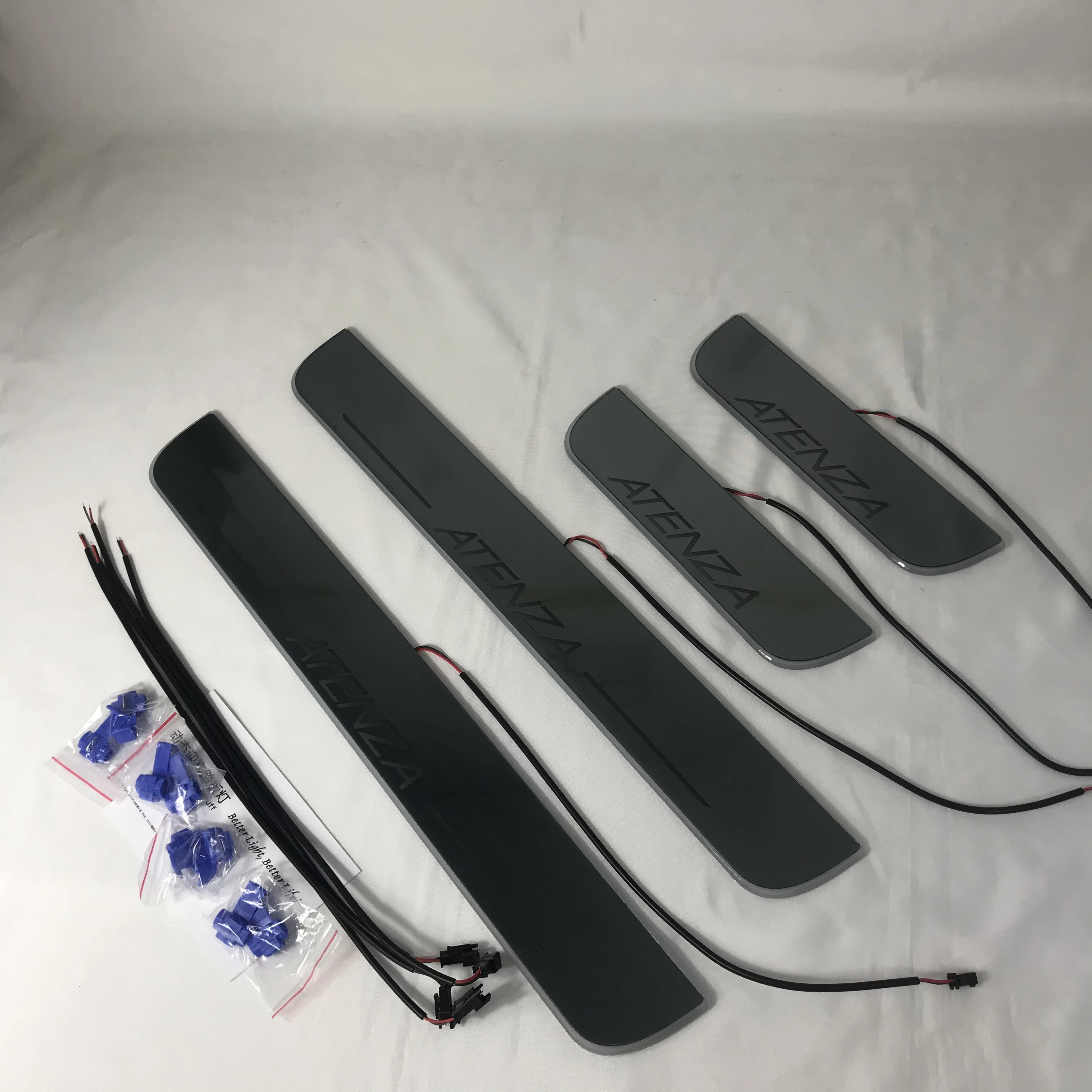 

RQXR led moving door scuff for mazda 6 atenza dynamic door sill plate flat lining overlay flow/fixed light, 4pcs