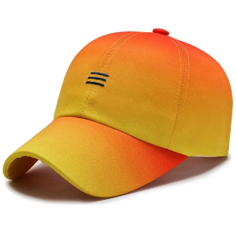

Unisex Contrast Color Gradient Baseball Cap Striped Embroidered Outdoor Dad Hat
