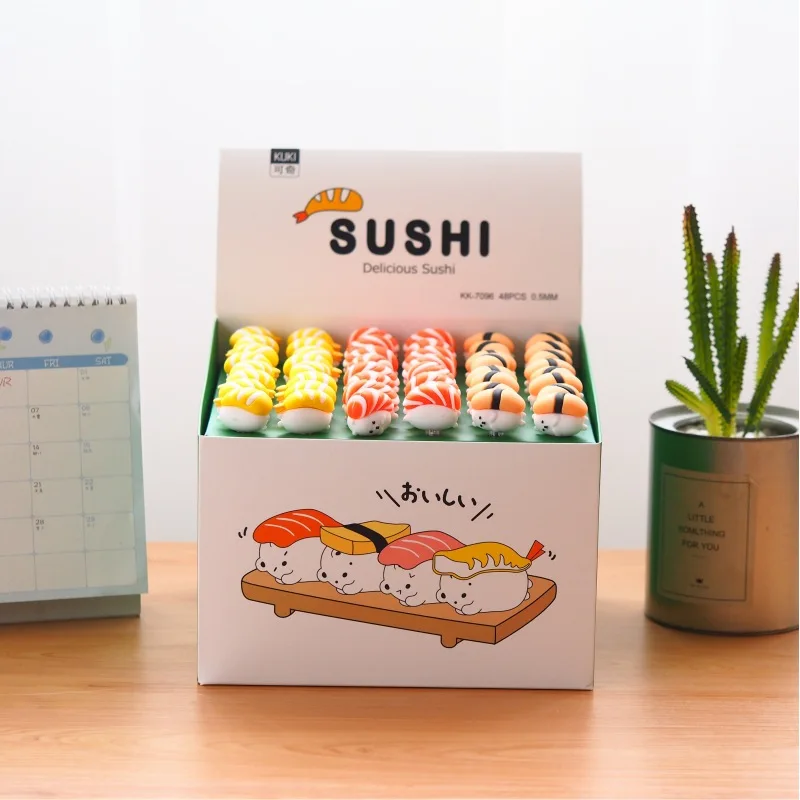 

В форме суши гелевая нейтральная ручка, черные чернила для ручки мм, 1 шт.