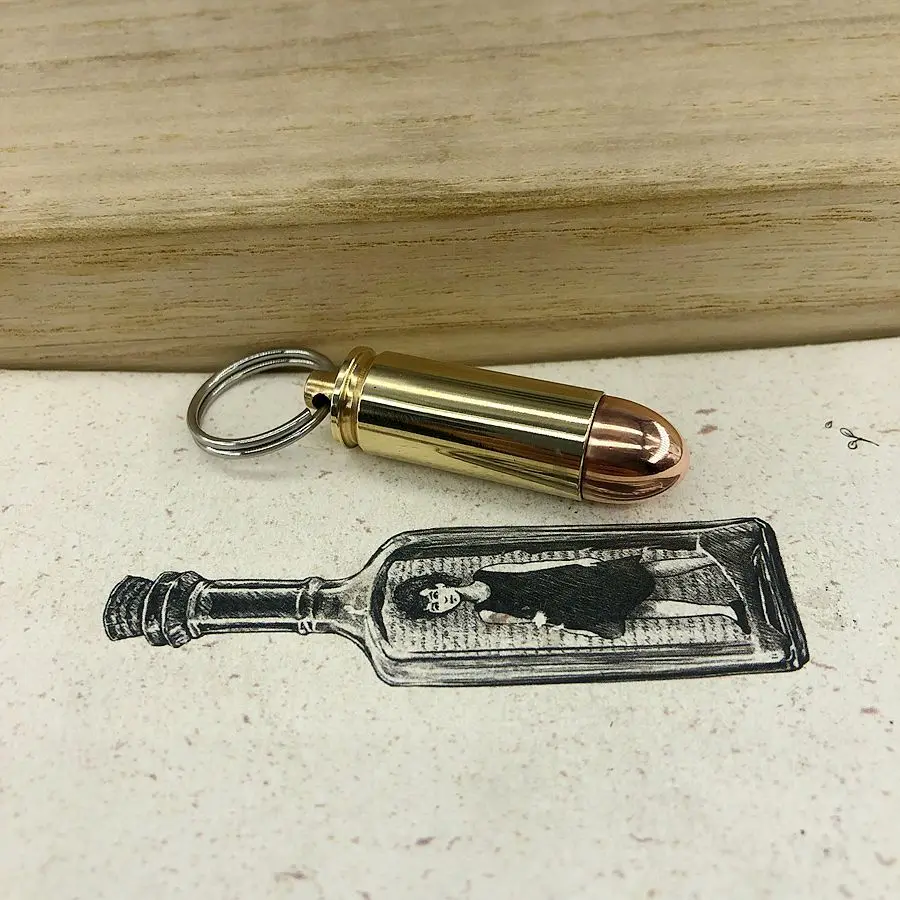 На открытом воздухе аварийное Выживание EDC латунные медные в форме пули бутылка