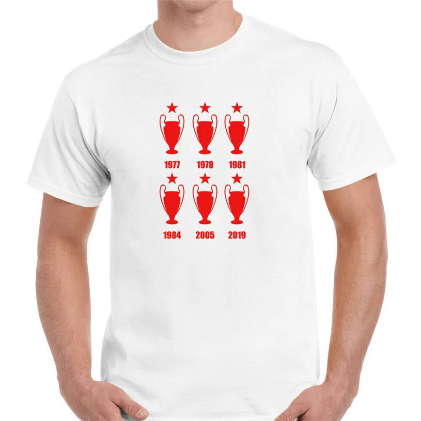 Ливерпуль 6 раз Лига Чемпионов Мужская футболка Европейский Кубок чемпионов Scouser