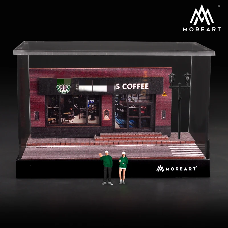 

MoreArt 1:64 фигурки из смолы для кофейни/светодиодная диорама в сборе