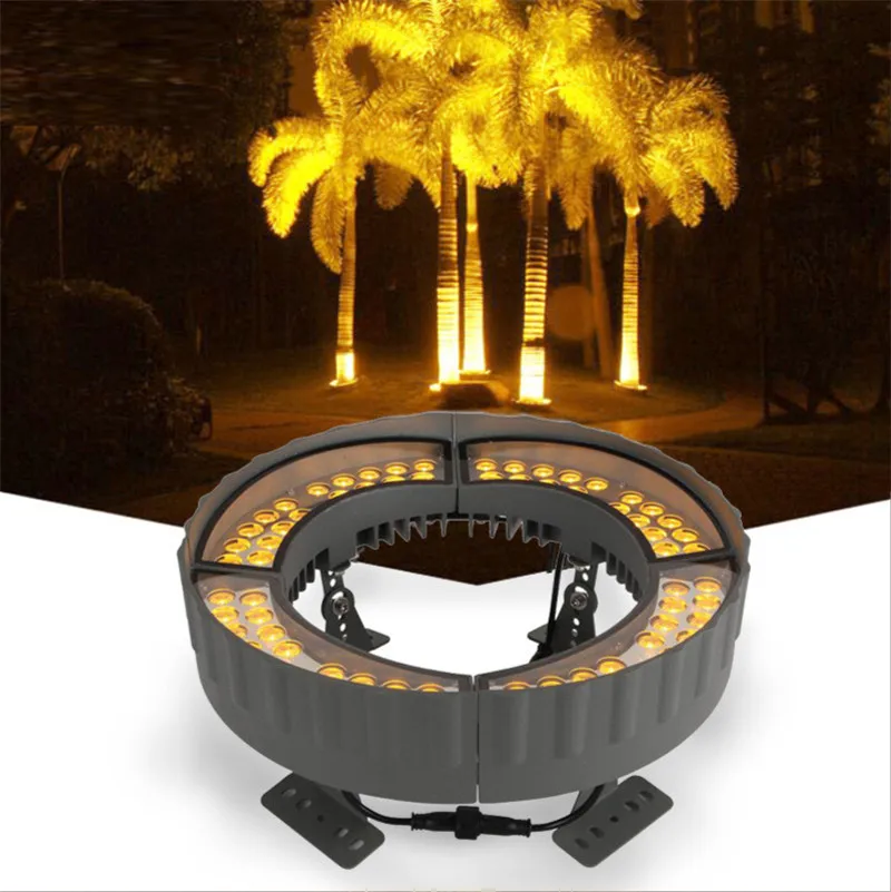 

LED Outdoor Tree Holding Lamp Waterproof Ring Garden Lamp Landscape Lighting Light Projector Floodlight 220v 48W 72W Lamps