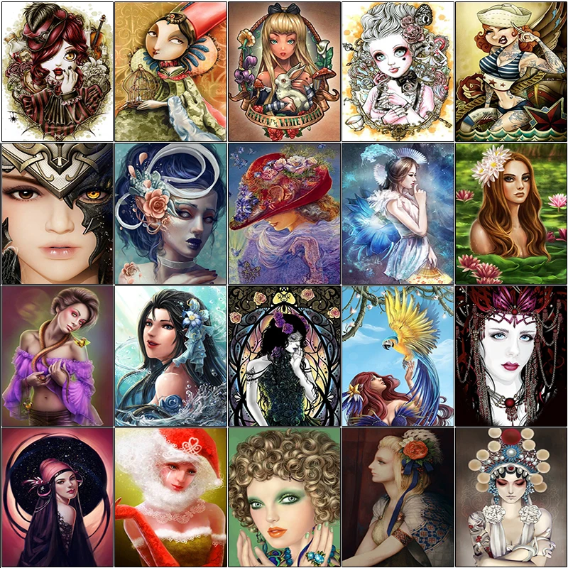 

Full square cuadros embroidery 5d diamond painting kit Woman color cartoon christmas complet Cross stitch dirll drawing mosaic
