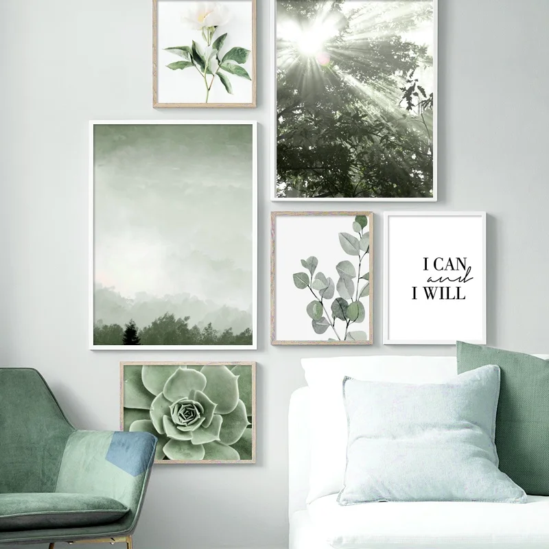 Фотофон с изображением листочков скандинавские постеры и принты настенная