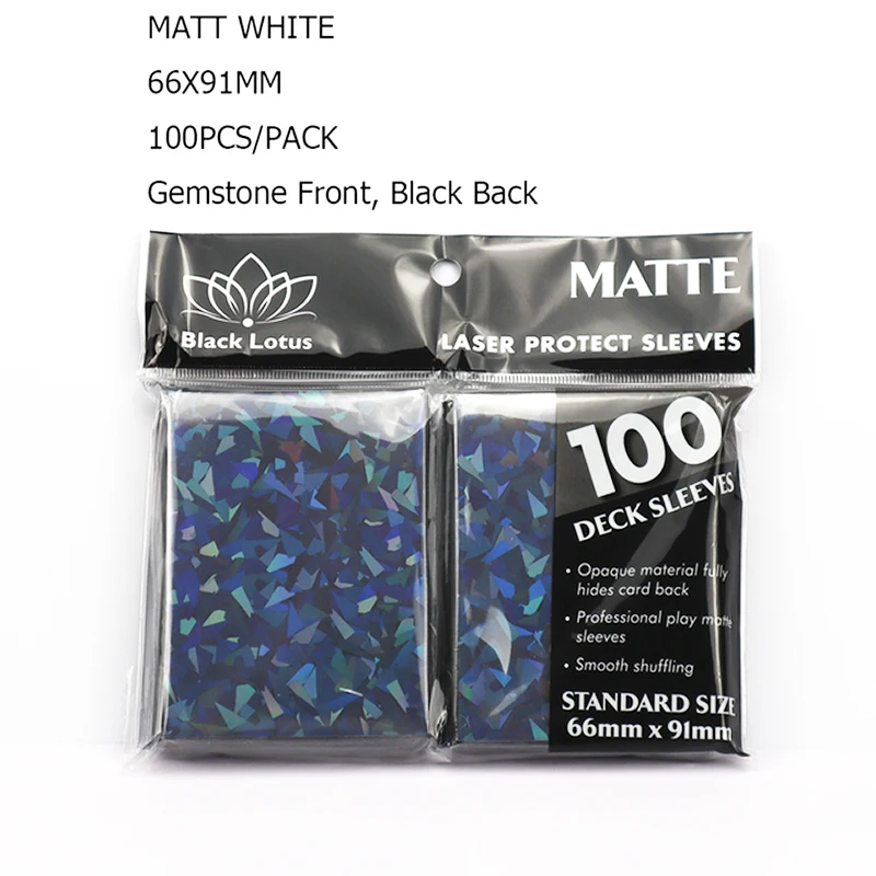 

200PCS/LOT Card Protector Black Matte Broken Gemstone Glass Laser Card Sleeves 66x91mm Standard Card Sleeves For Pkm/MGT