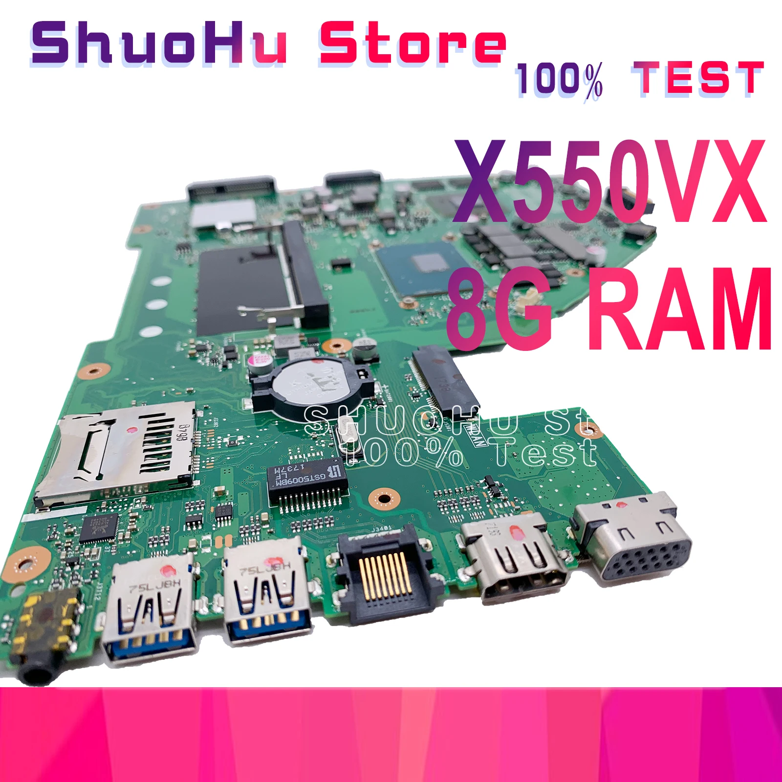Материнская плата KEFU X550VQ X550V K550V для ноутбука ASUS X550VX FZ50VX FH5900V X550VXK I7-6700HQ GTX950M GPU 8 Гб