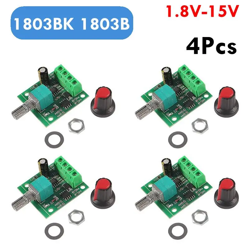 

4Pcs 1803BK 1803B DC 1.8V 3V 5V 6V 12V 2A Low Voltage Motor Speed Controller PWM 0~100% Adjustable Drive Module