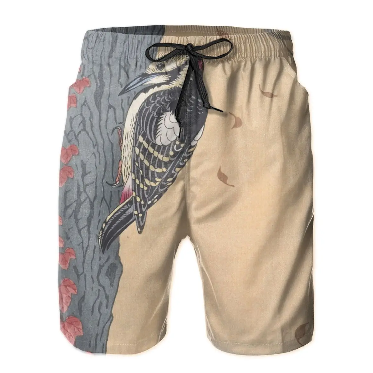 

Мужские брюки Woodpecker, пляжные плавки для серфинга, спортивные быстросохнущие сетчатые повседневные Саркастические брифы для мальчиков
