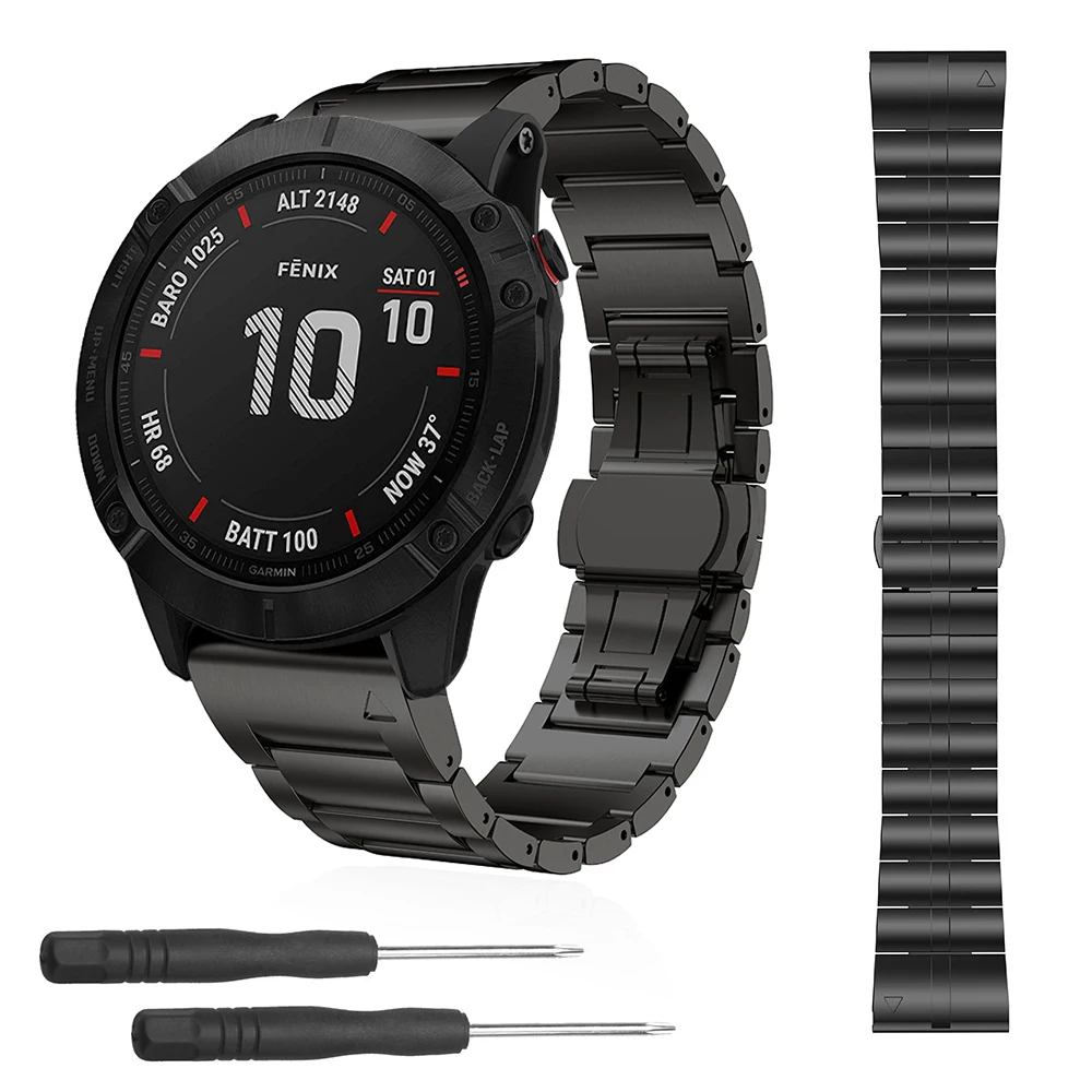 Ремешок из титанового сплава для смарт часов Garmin Fenix 6X/6X Pro/3 HR/5X Plus/5X|Ремешки часов|