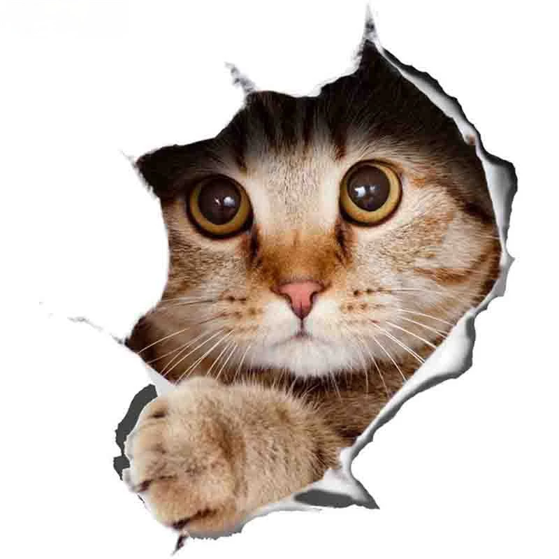 

Global Decals 3d Cat Stickers Peeking Sticker PVC Skateboard Luggage Motorcycle Guitar Kid Sticke15*8CM