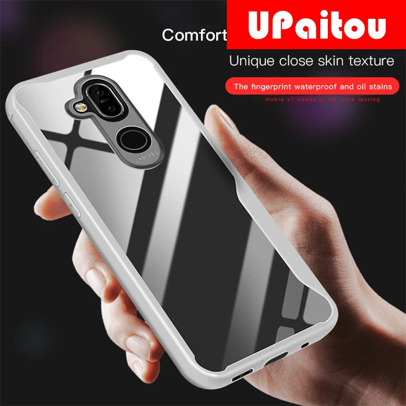 UPaitou Plain Case for Nokia 3.1 5.1 6.1 7.1 Plus 8.1 X3 X6 X7 8 7 Bumper Soft Transparent TPU Cover For |